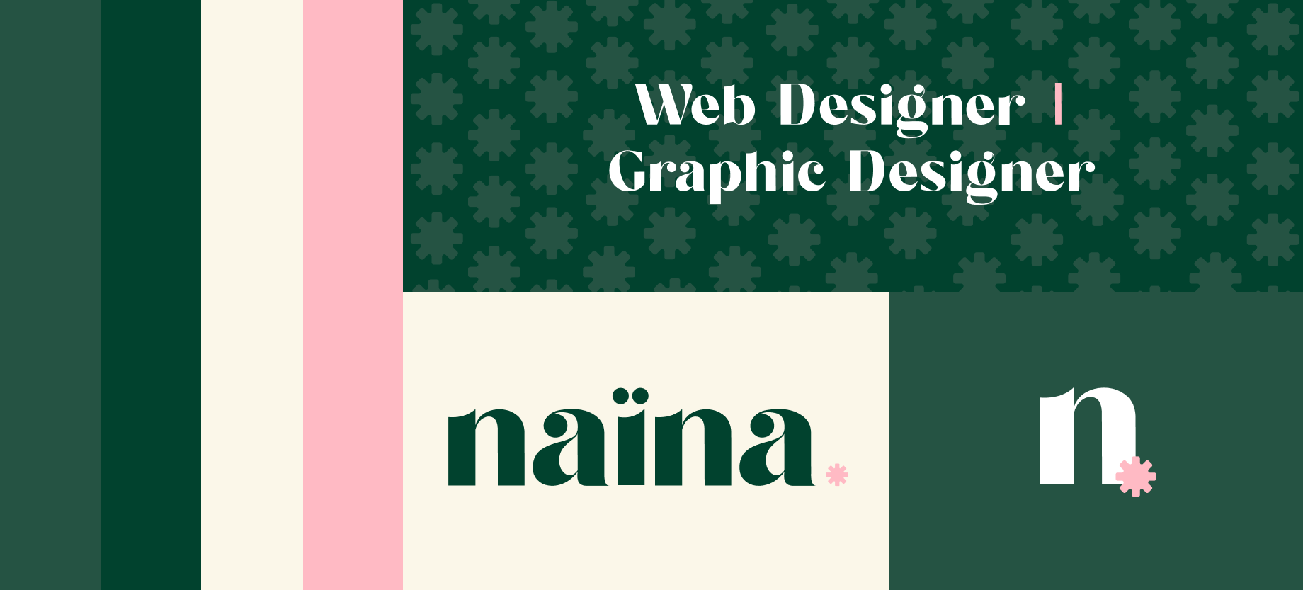 Webdesigner freelance et directrice artistique à Lyon, Naïna conçoit des identités visuelles élégantes et des sites web sur mesure. J’aide les porteurs de projets, artisans, marques et indépendants à clarifier leur univers, structurer leur communication et créer une présence en ligne cohérente. Identité visuelle, direction artistique, UX/UI, Webflow : un accompagnement complet pour donner forme à votre projet.