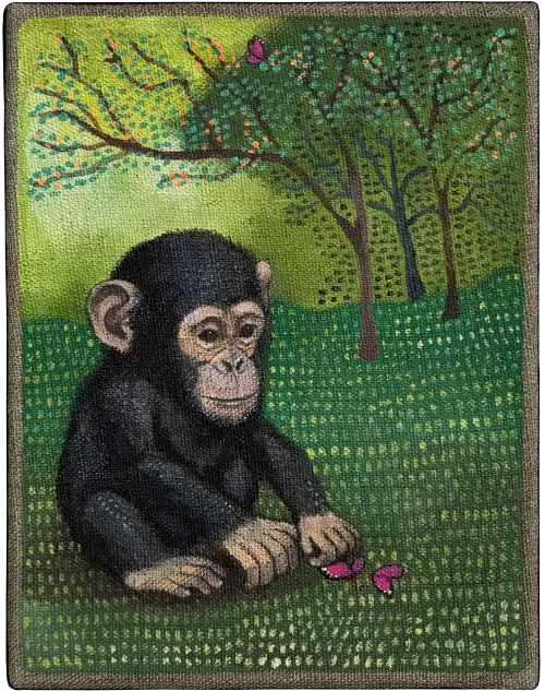 Le singe et le papilllon