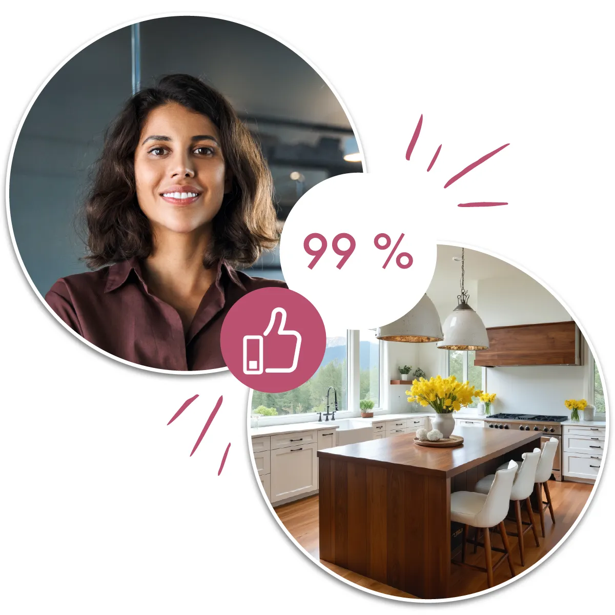 Matching-Illustration Kunde und Immobilie