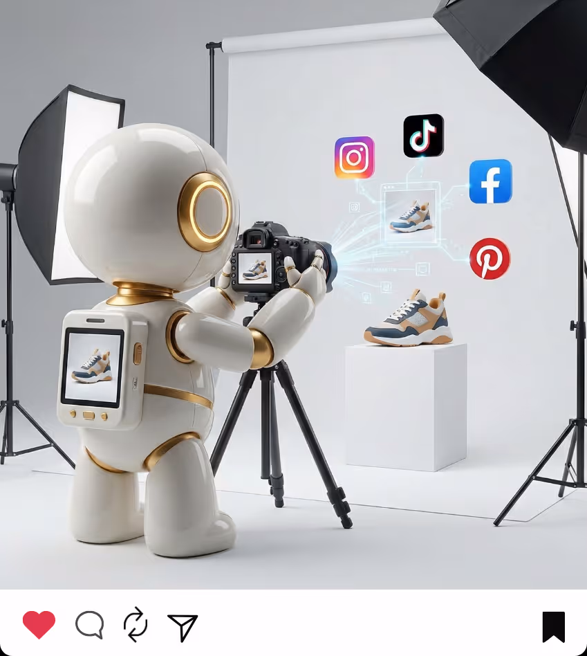 Social Media Post of Krailo Socials Mascot Gary doing a product photo shoot