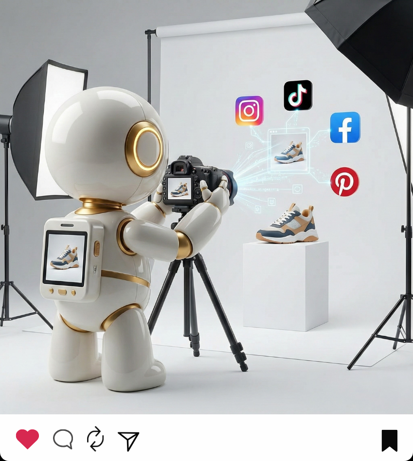 Social Media Post of Krailo Socials Mascot Gary doing a product photo shoot