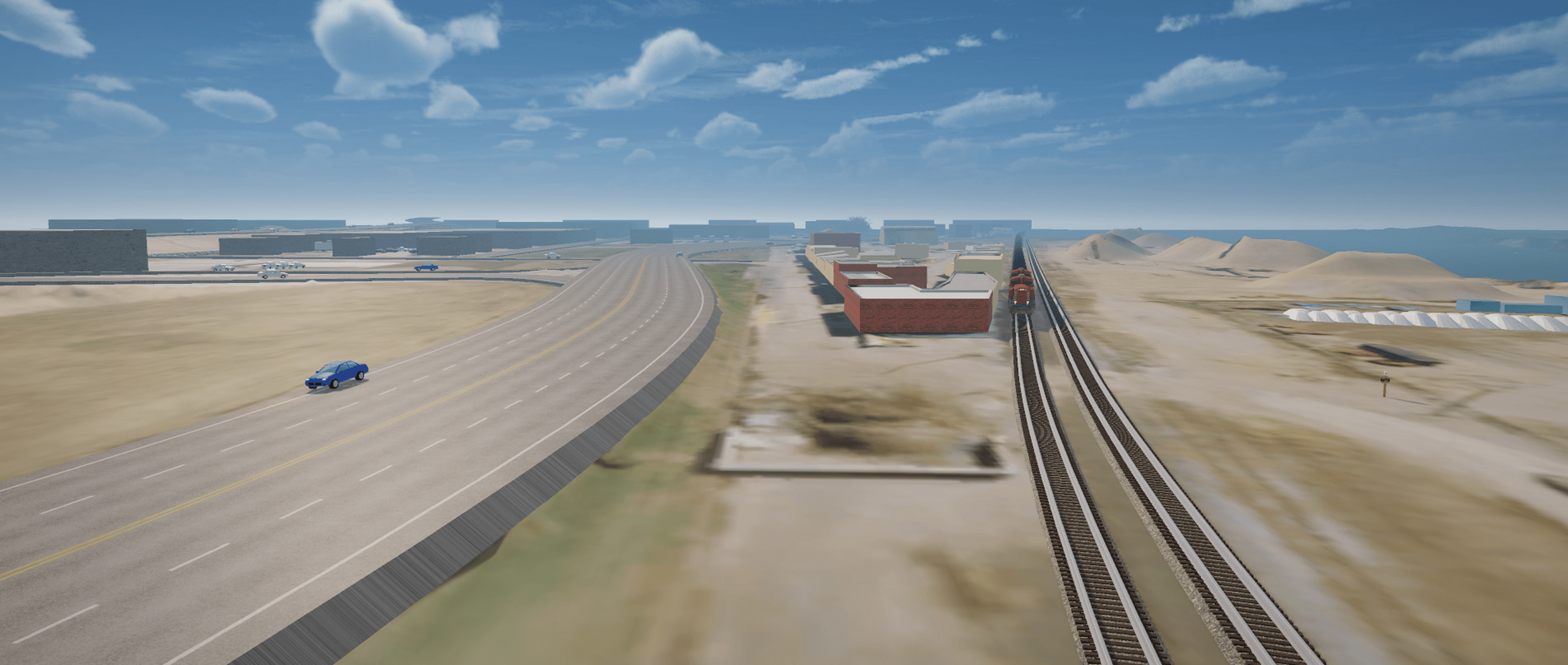 Scenario 3D Image of a railroad