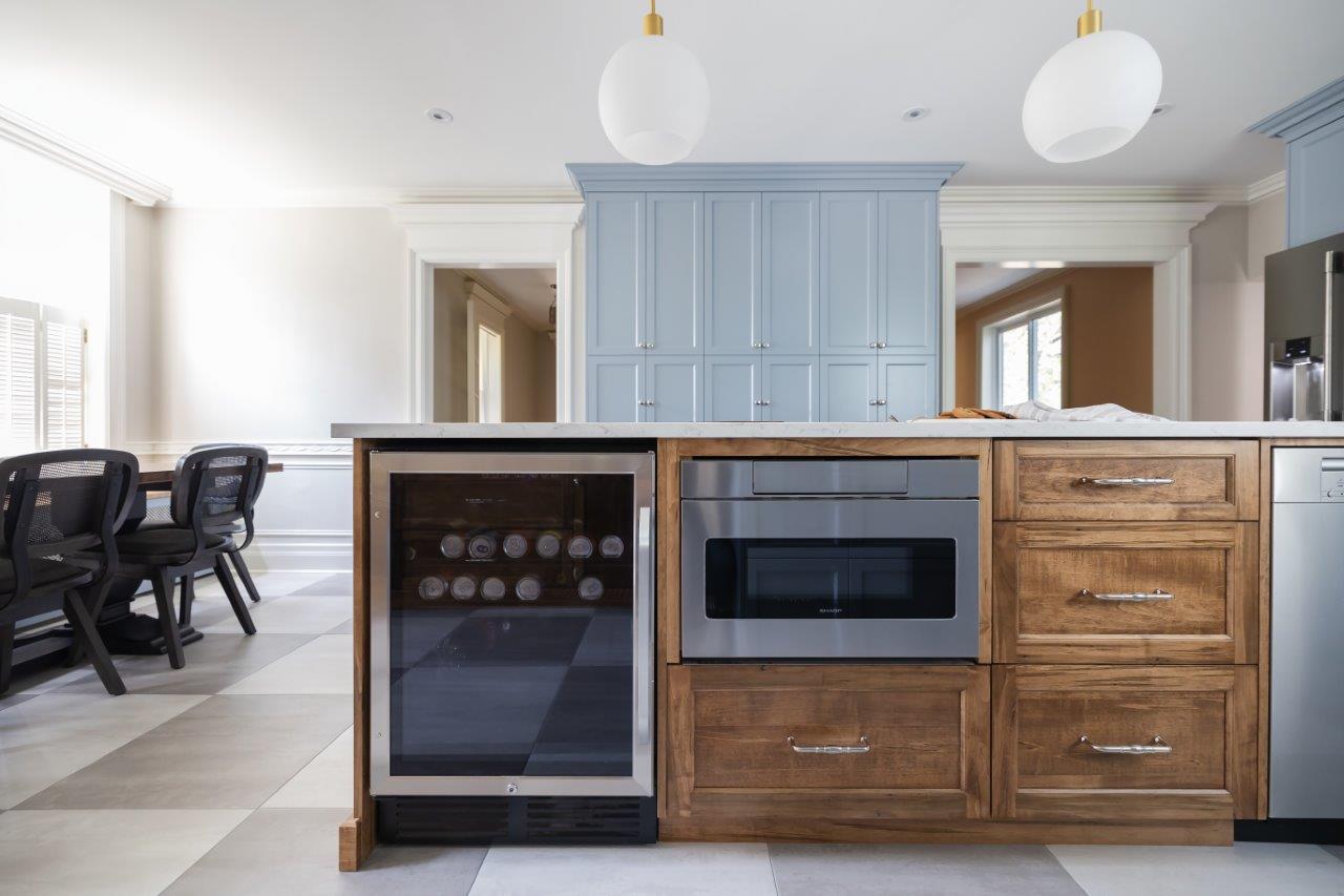 Floor to ceiling pantry and built-in appliances for ease access while entertaining.