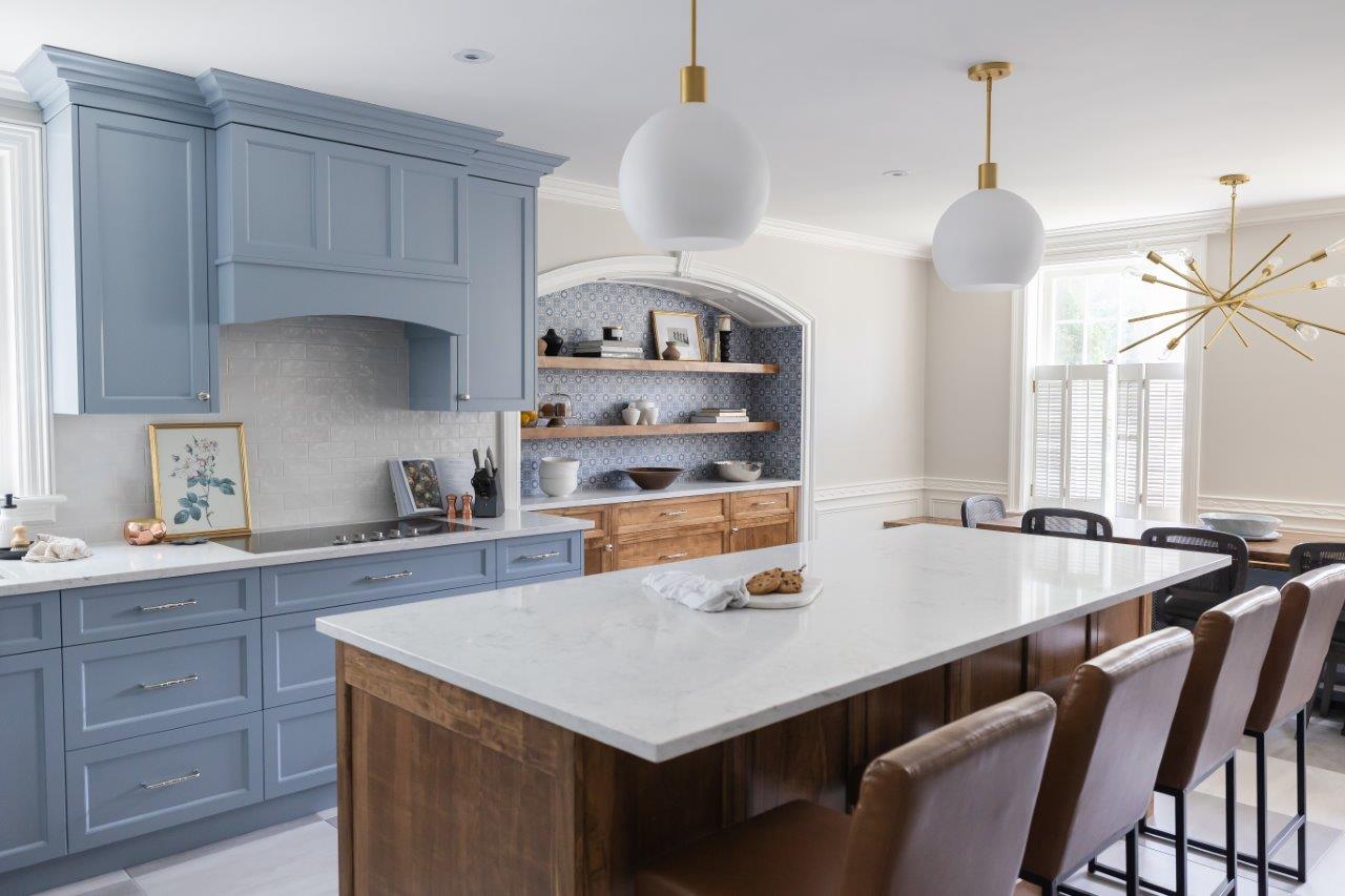 Before and after renovation comparison - Blue-Toned Design with Depth and Character by Pioneer Craftsmen