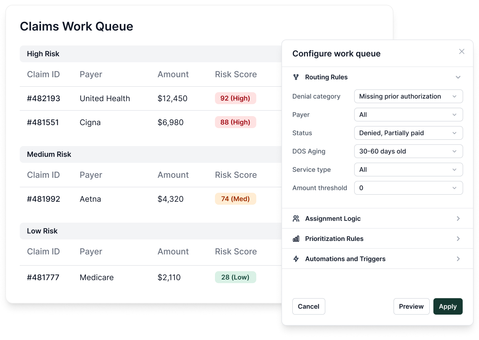 Dashboard mockup