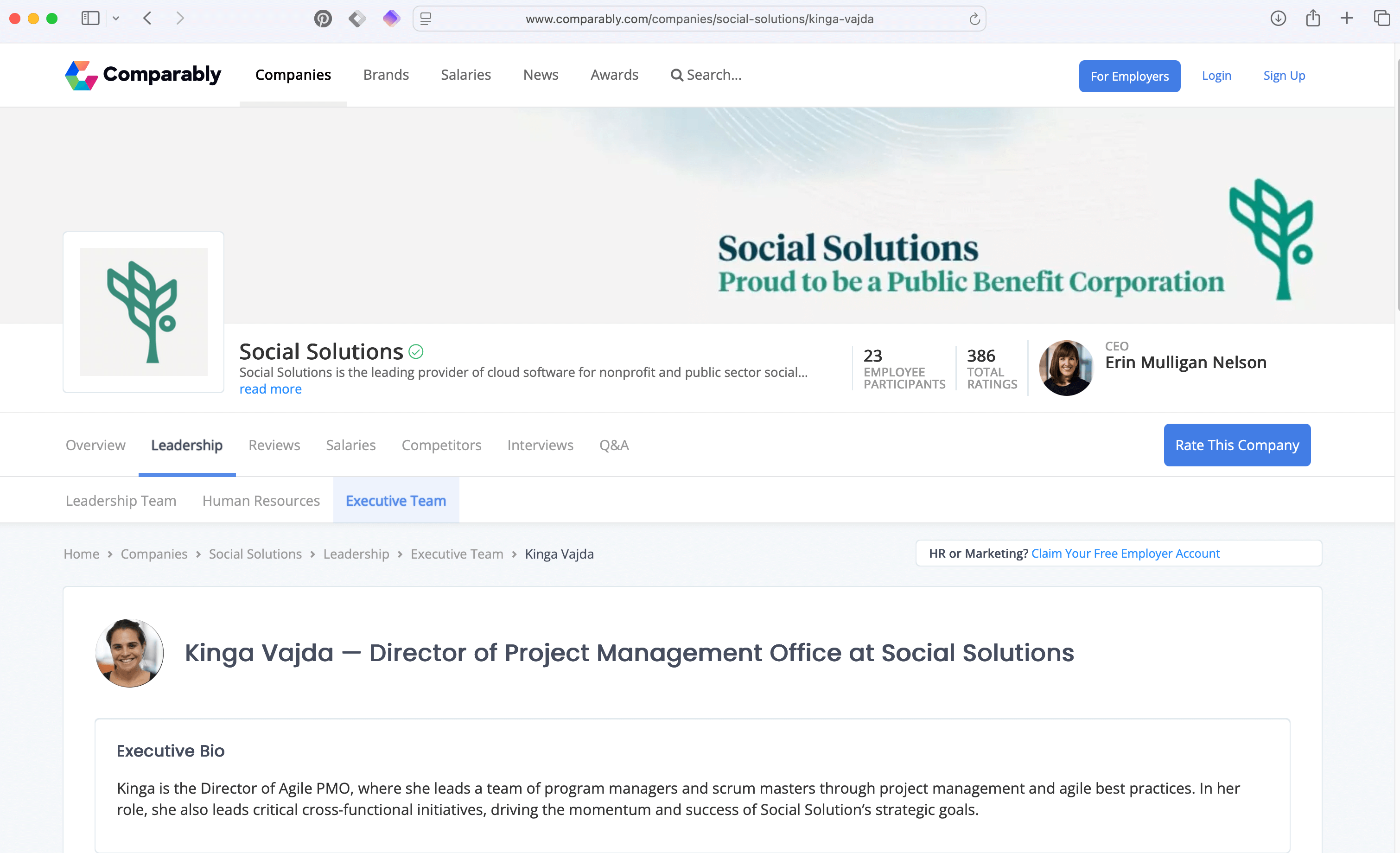 Comparably Director PMO