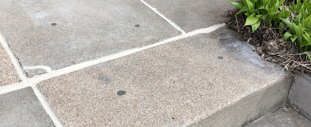 An after image of concrete after it being leveled with light weight polyurethane foam.