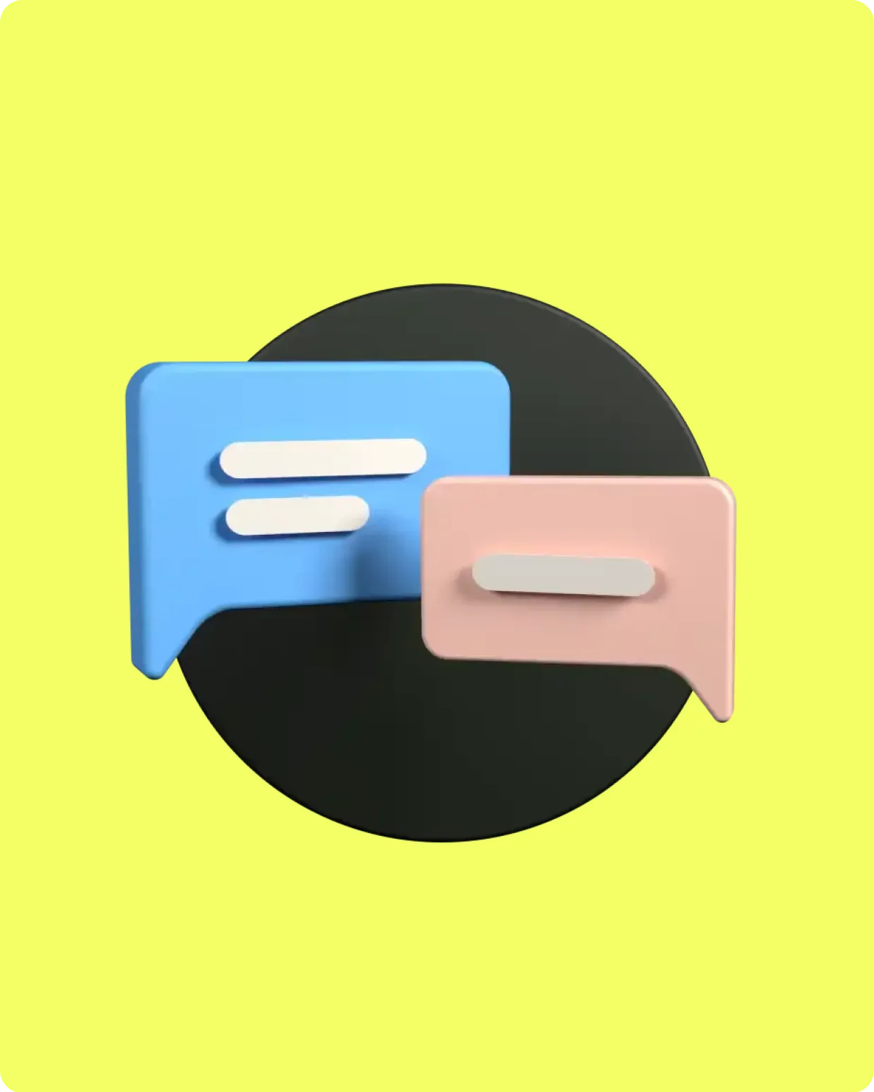 a couple of speech bubbles sitting on top of a table