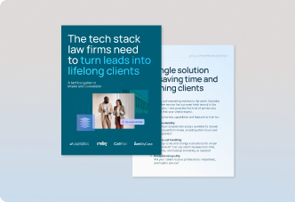 Whitepaper cover: The tech stack law firms need to turn leads into lifelong clients