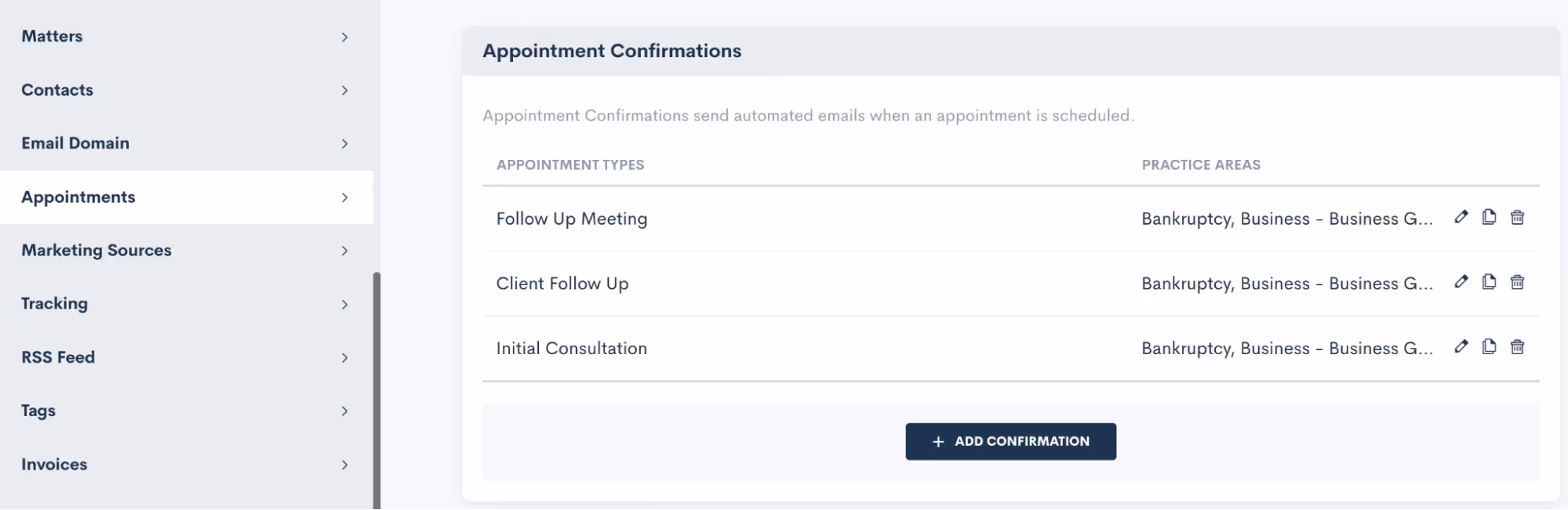 Confirming Appointments