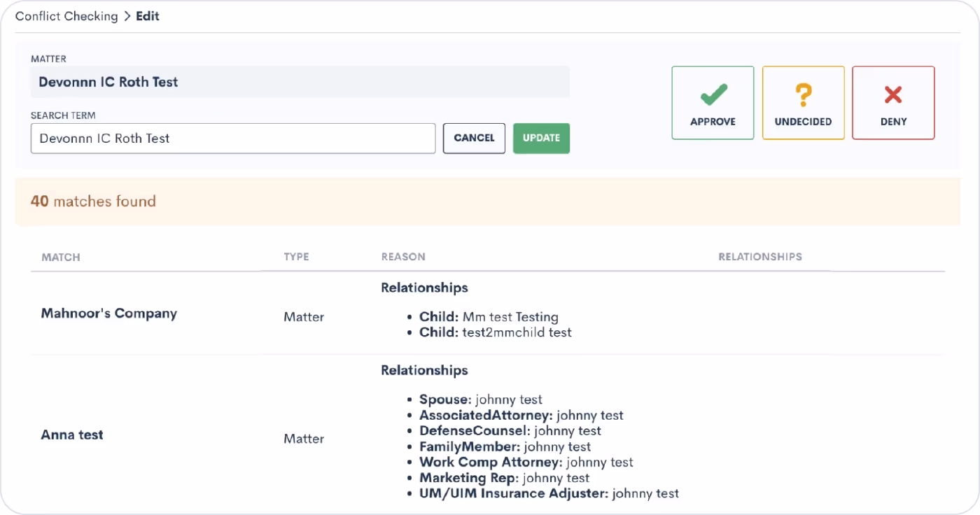Streamline conflict checking with flexible terms