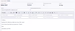 Image showing an email saying "Hi there" instead of using the referral partner's name.