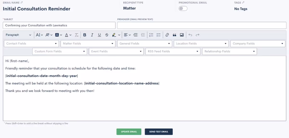 Merge Fields in Emails