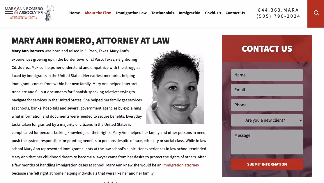 Mary Ann Romero bio example