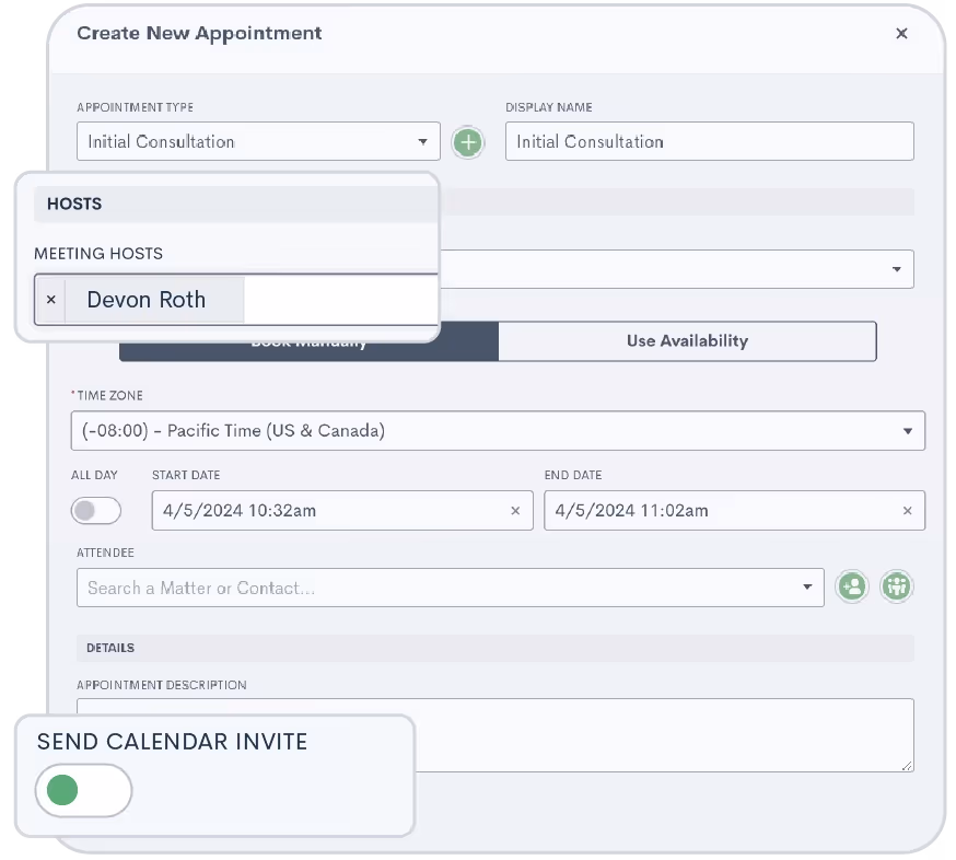 Send calendar invites on behalf of appointment host seamlessly