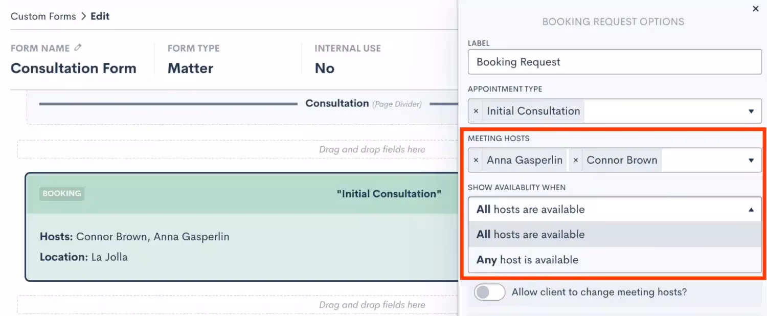 Select Any/All Host Availability Option