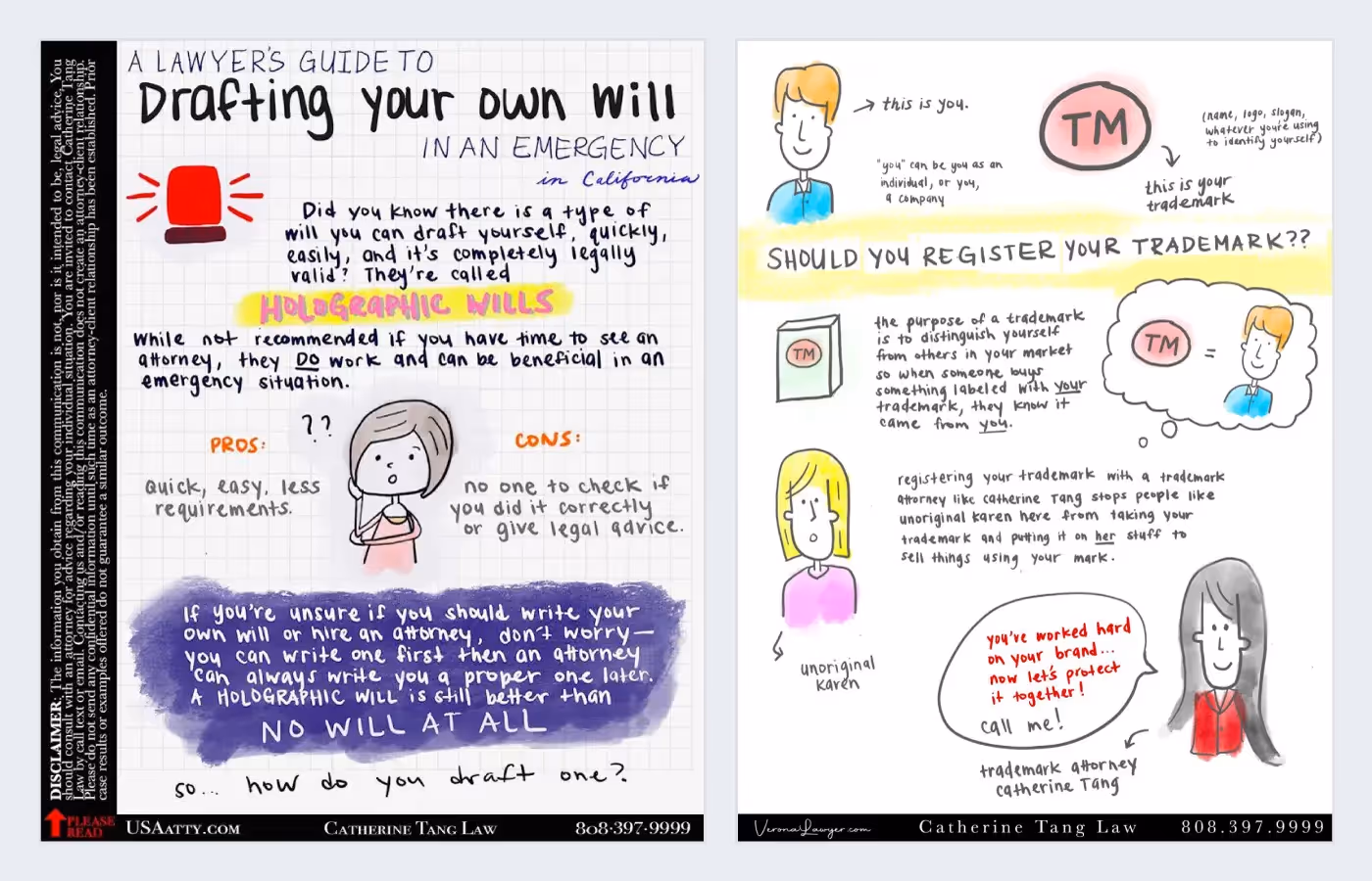 A sketchbook with notes and drawings done by Catherine Tang.