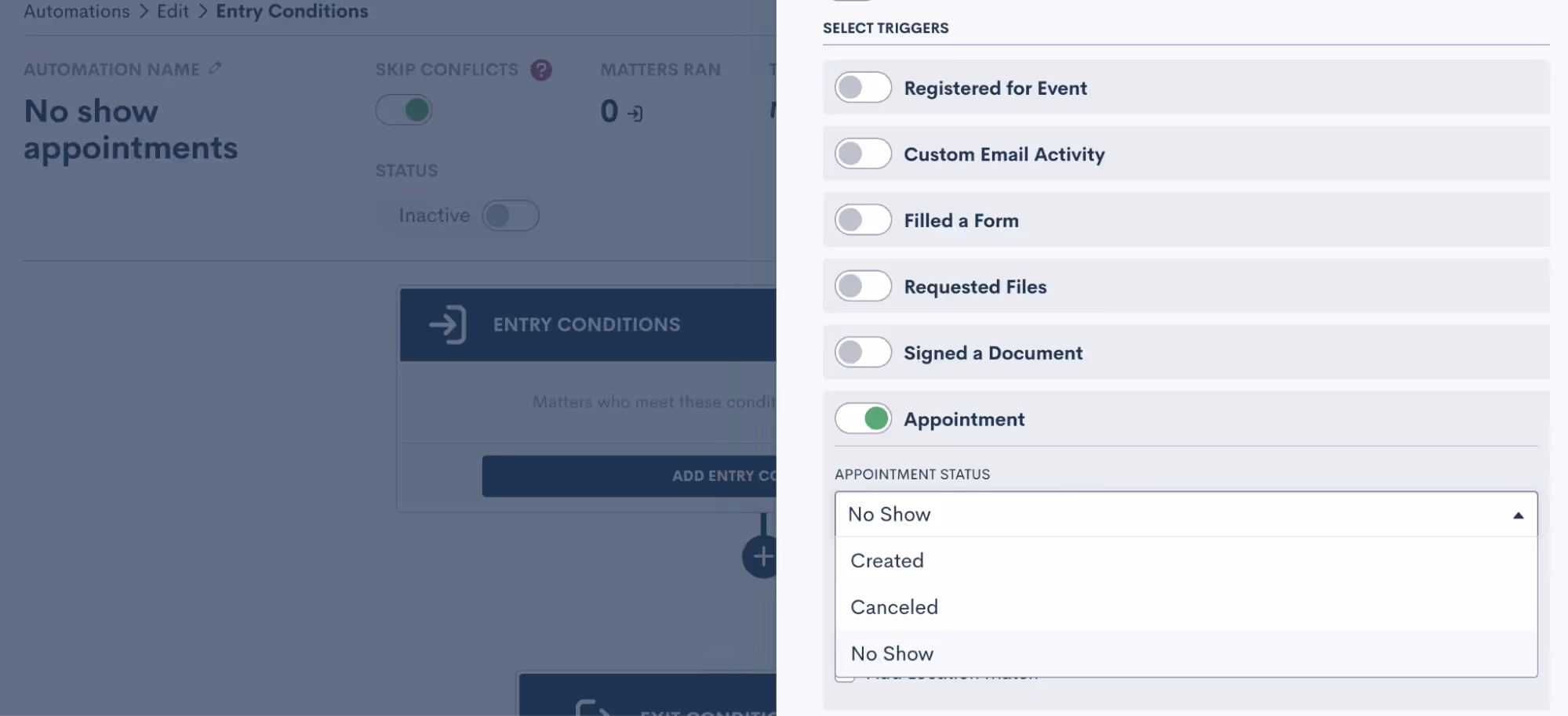 Trigger Automations based on appointment adjustments
