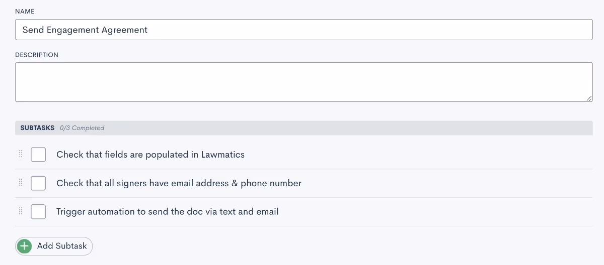 Sub Tasks