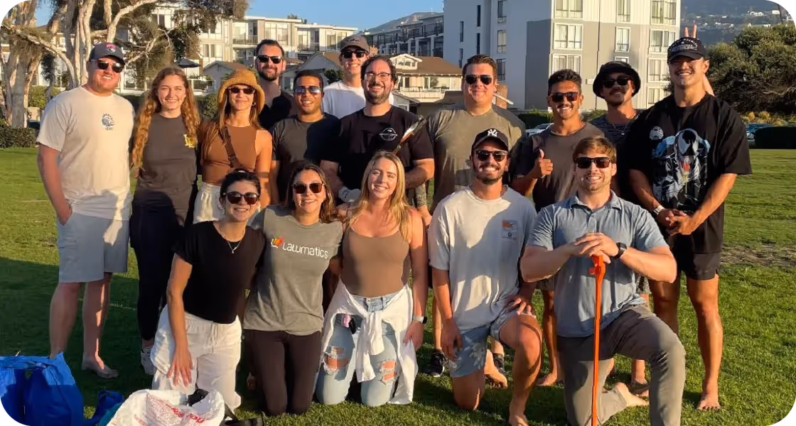 Lawmaticians doing a beach clean up