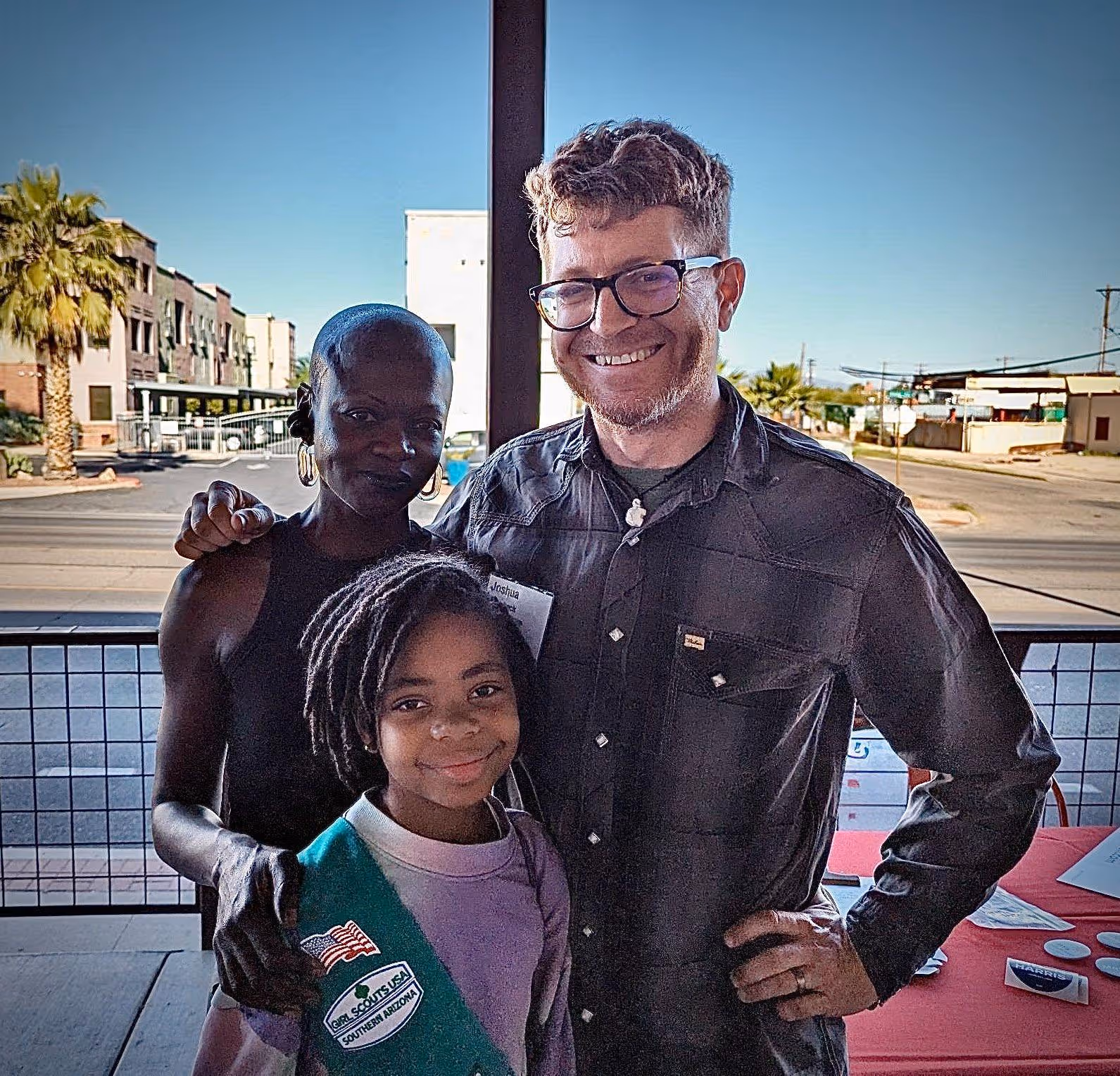 Joshua Polacheck with his wife and kid