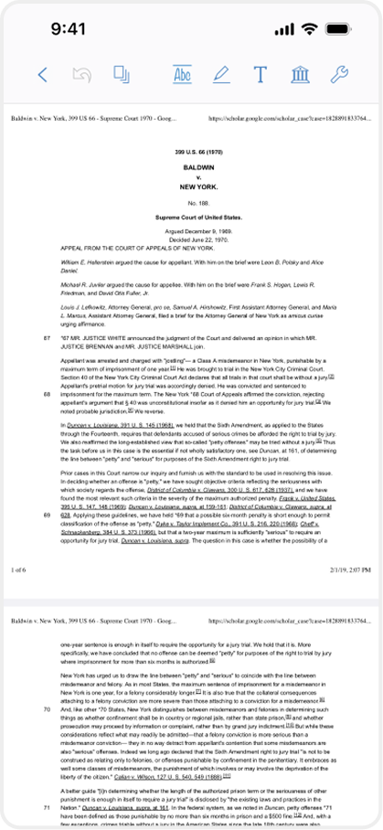 old Nitro PDF Pro - iPad and iPhone UI