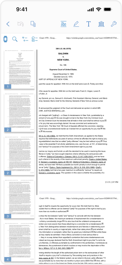 old Nitro PDF Pro - iPad and iPhone UI