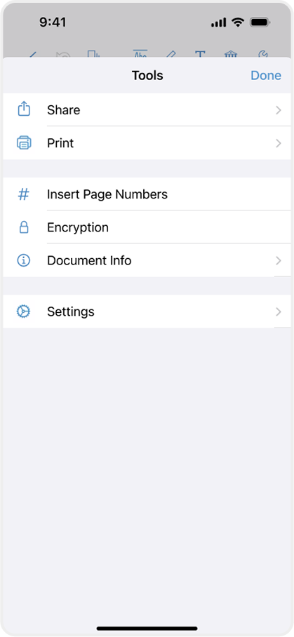 old Nitro PDF Pro - iPad and iPhone UI