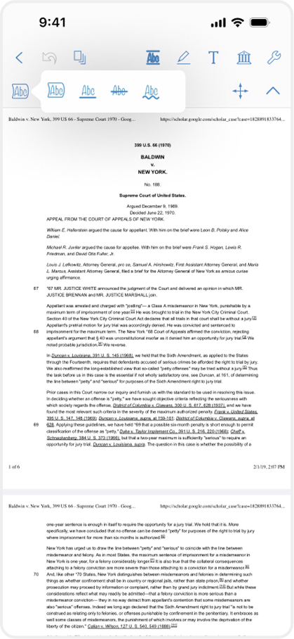 old Nitro PDF Pro - iPad and iPhone UI