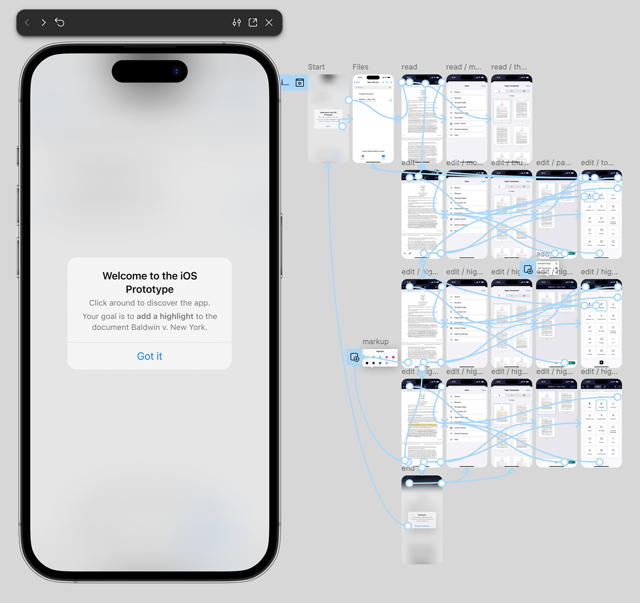 iOS prototype screenshot