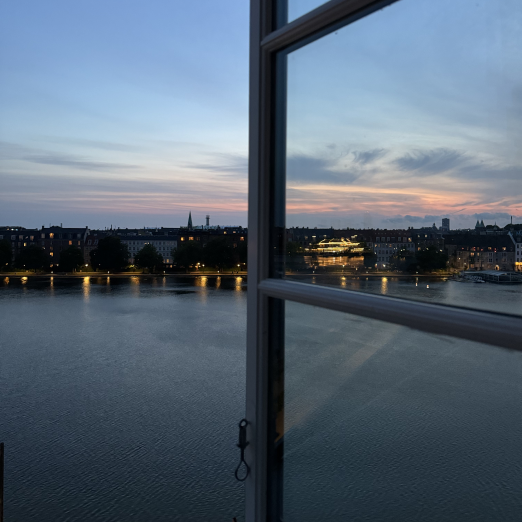 view out the window of my accommodations in Copenhagen overlooking the canal