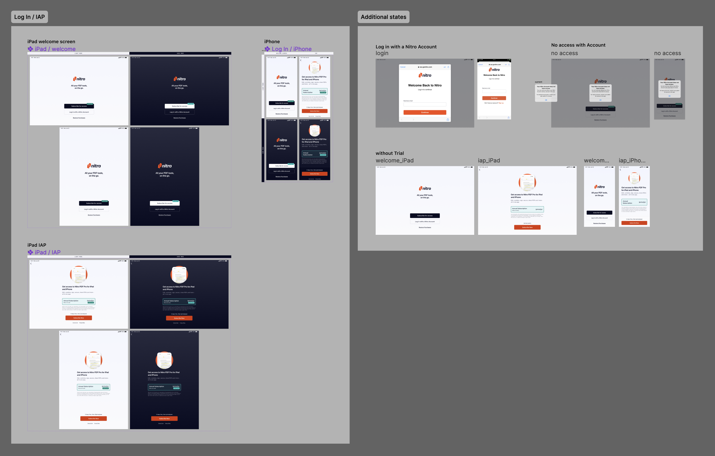 screenshot of design specifications