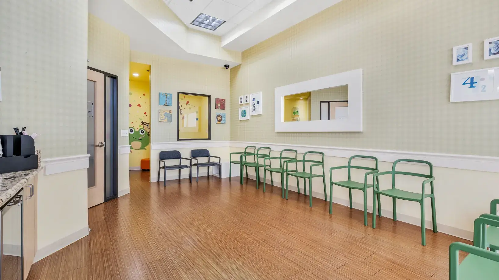 a room with a bunch of chairs in it