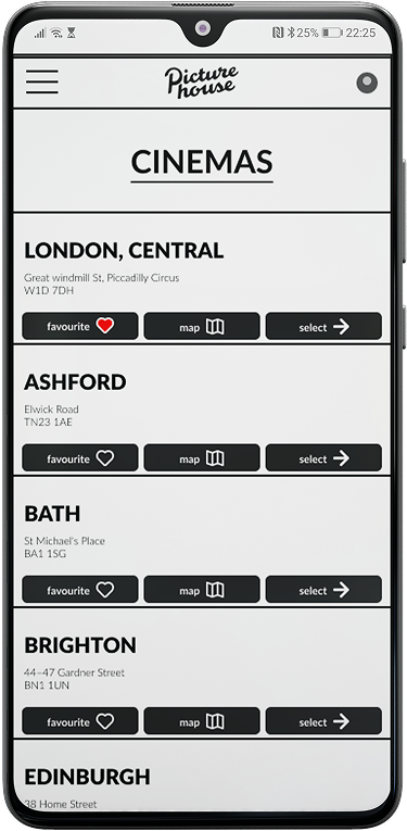 mid-fi prototype location list screen