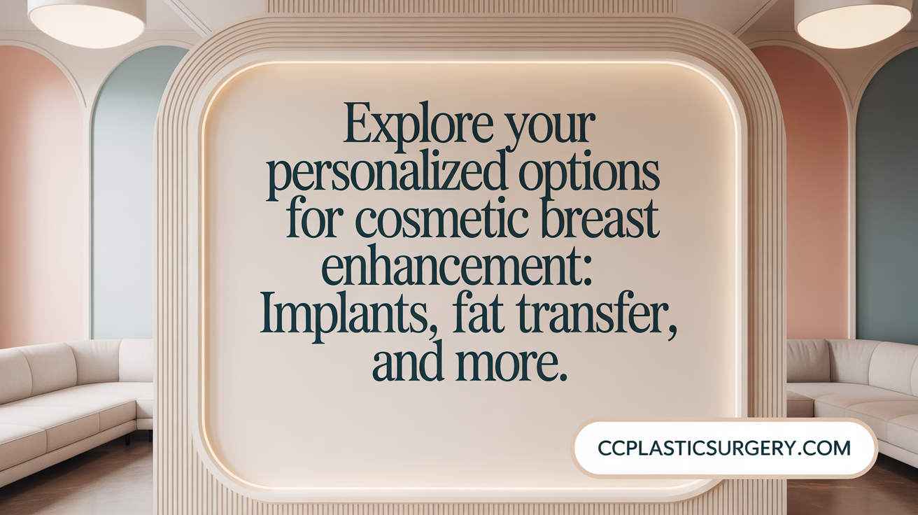 Explore your personalized options for breast augmentation: implants, fat transfer, and more.