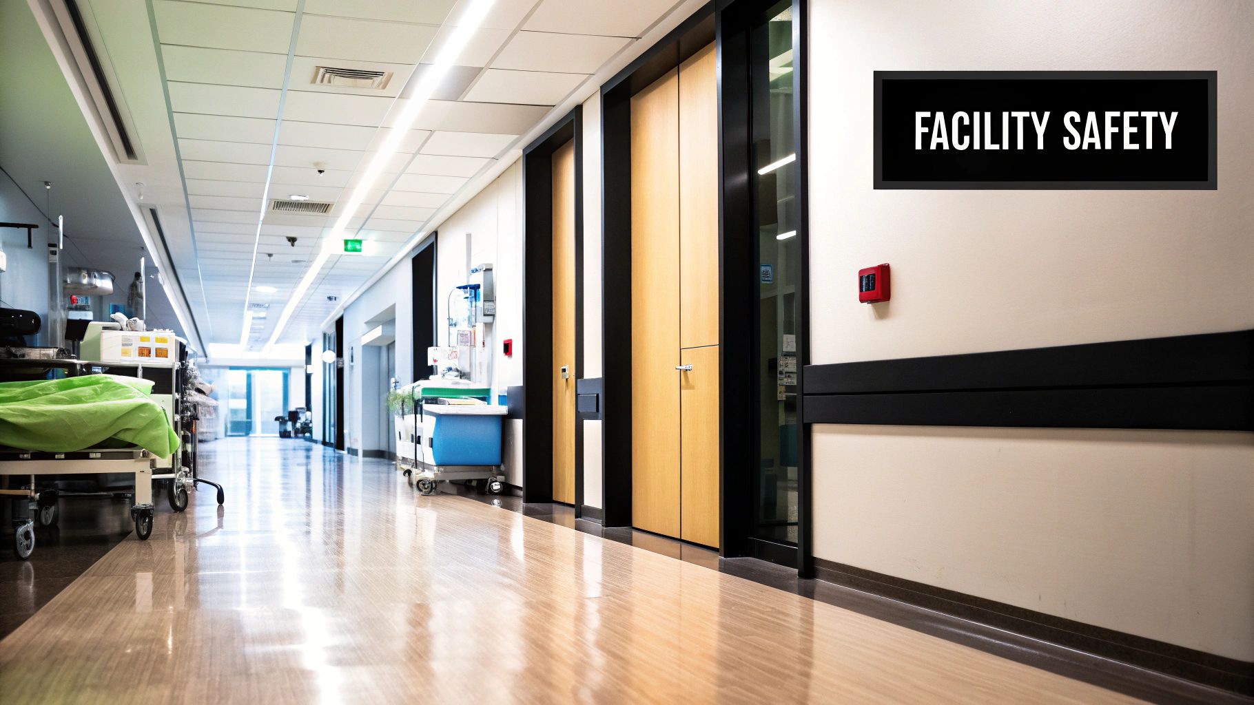 A clean, modern, and sterile surgical room.