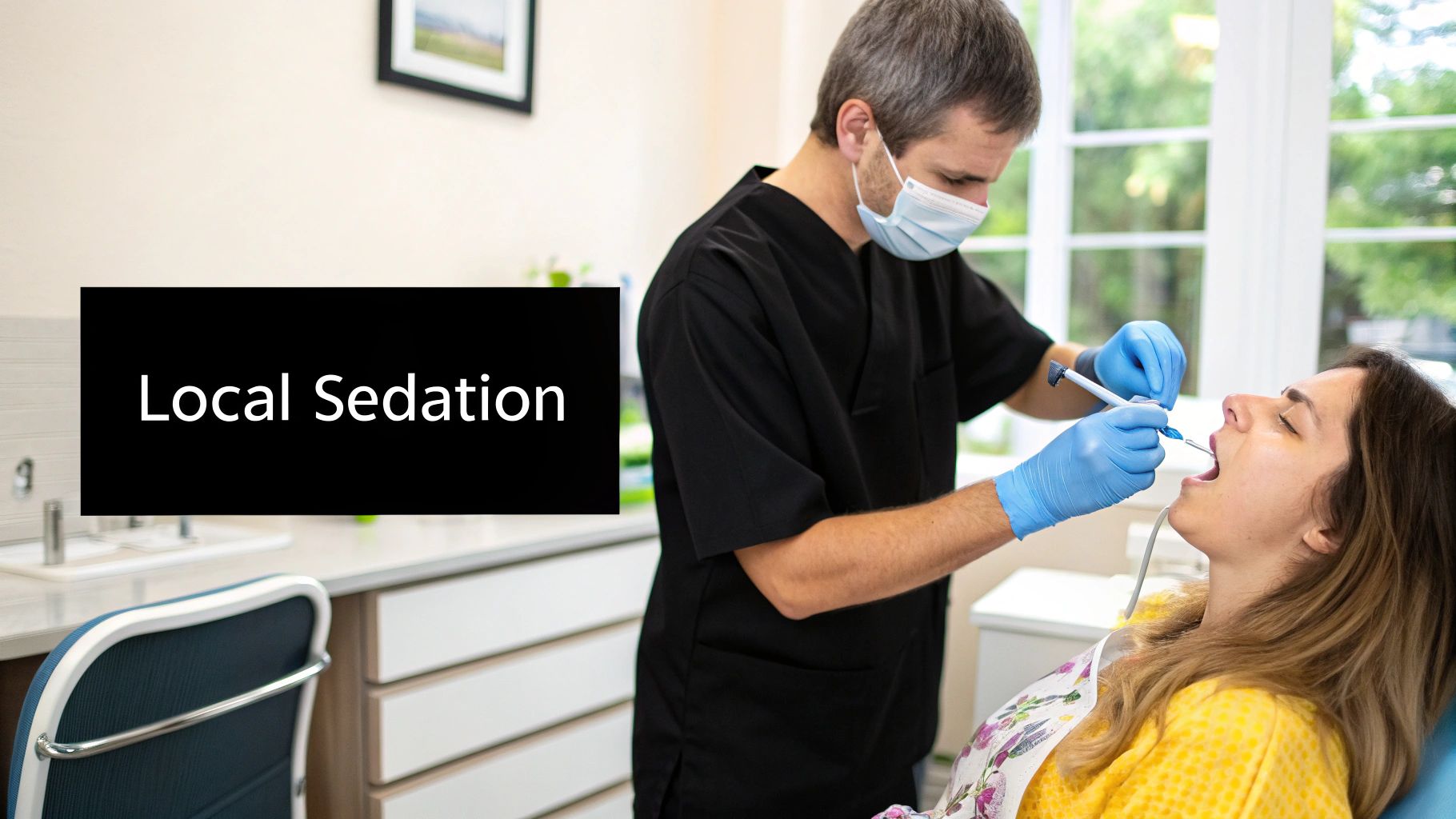 Patient receiving sedation anesthesia