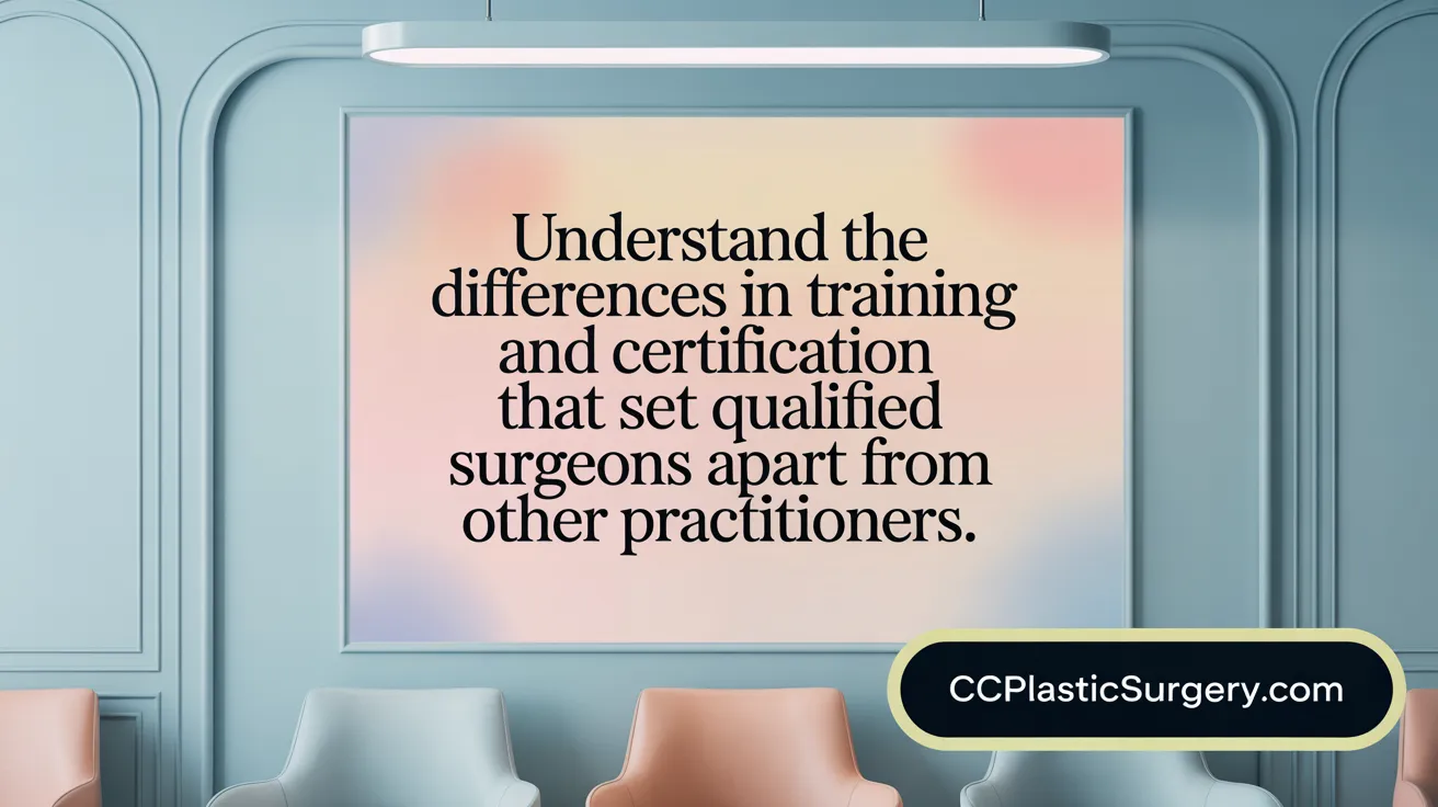 Understand the differences in training and certification that set qualified plastic surgeons apart from other practitioners.