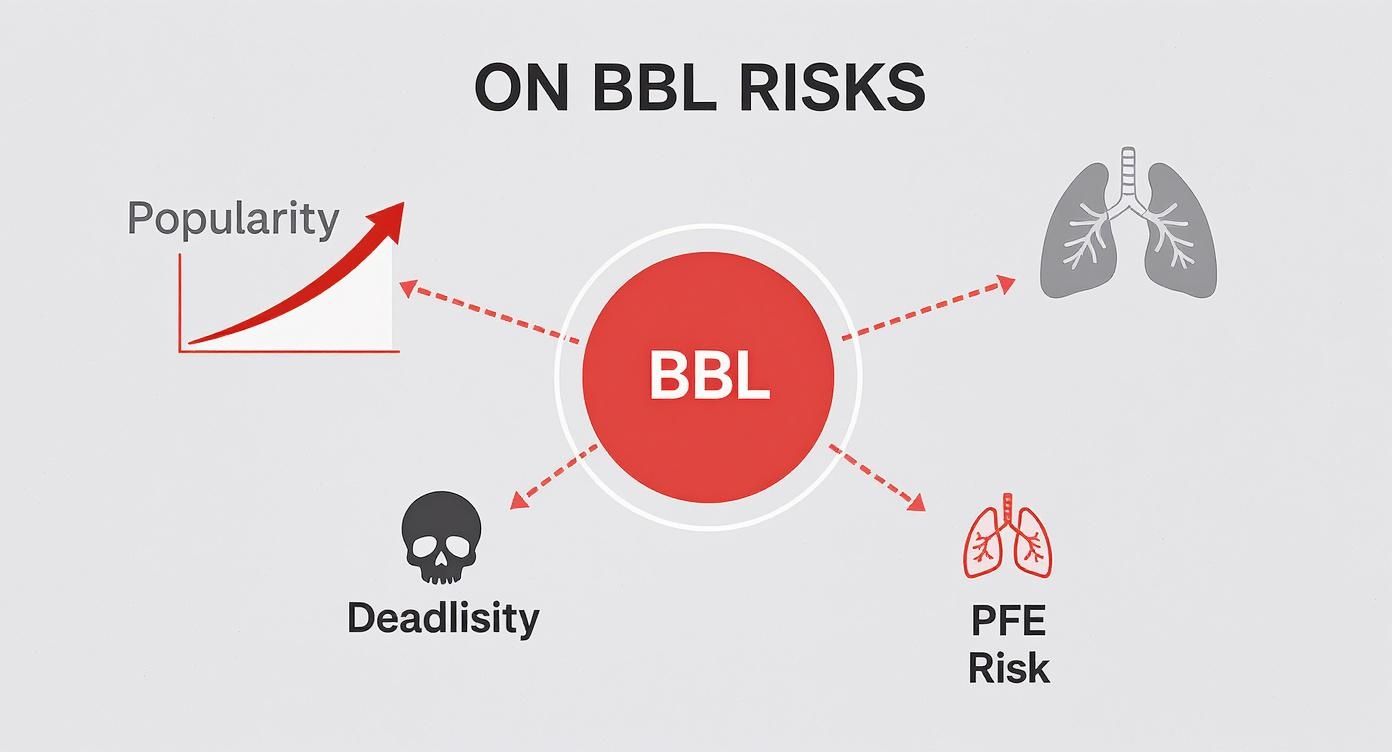 Infographic about brazilian butt lift risks