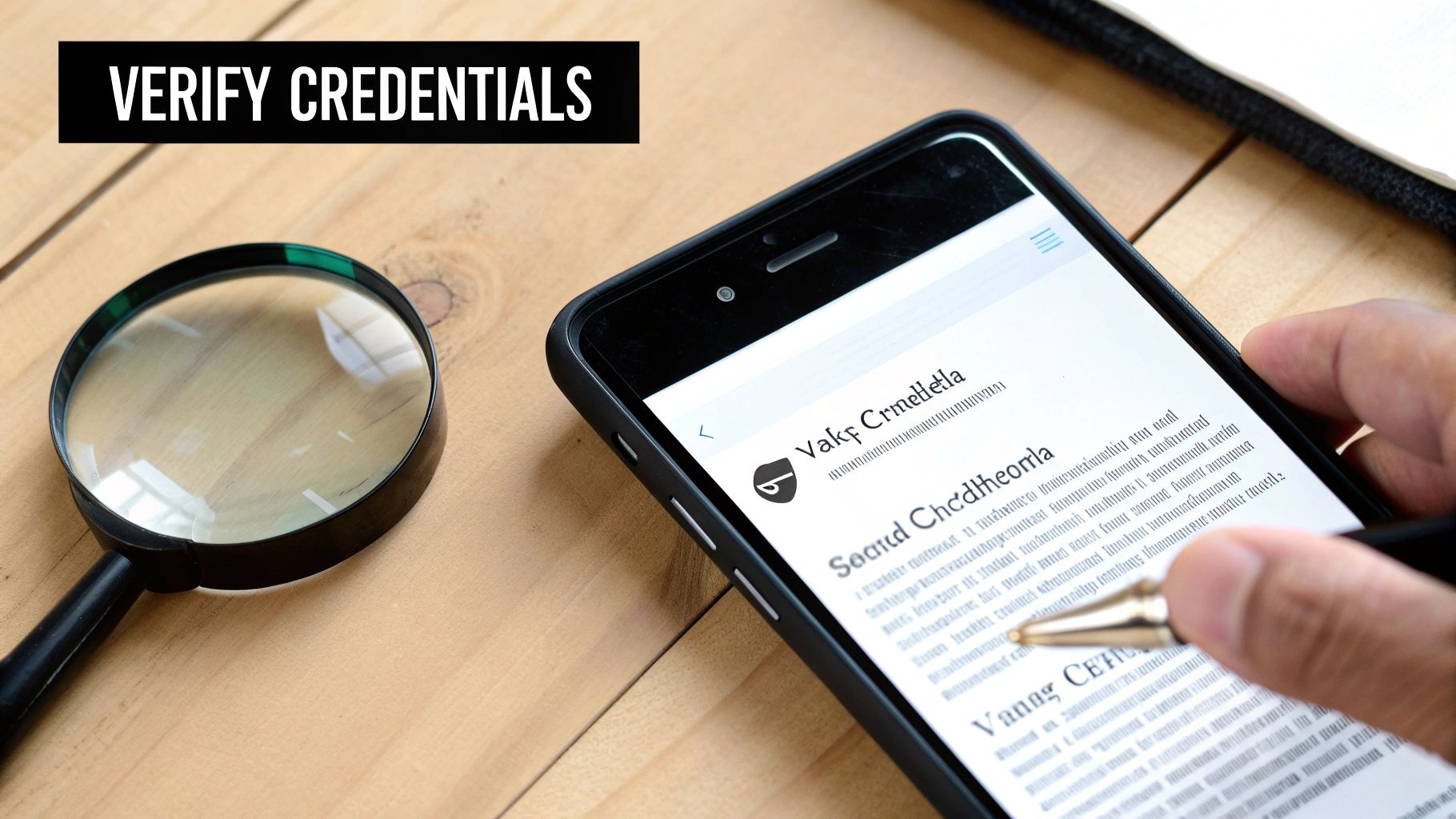 A medical professional reviewing documents on a clipboard, symbolizing the process of verifying a surgeon's credentials.