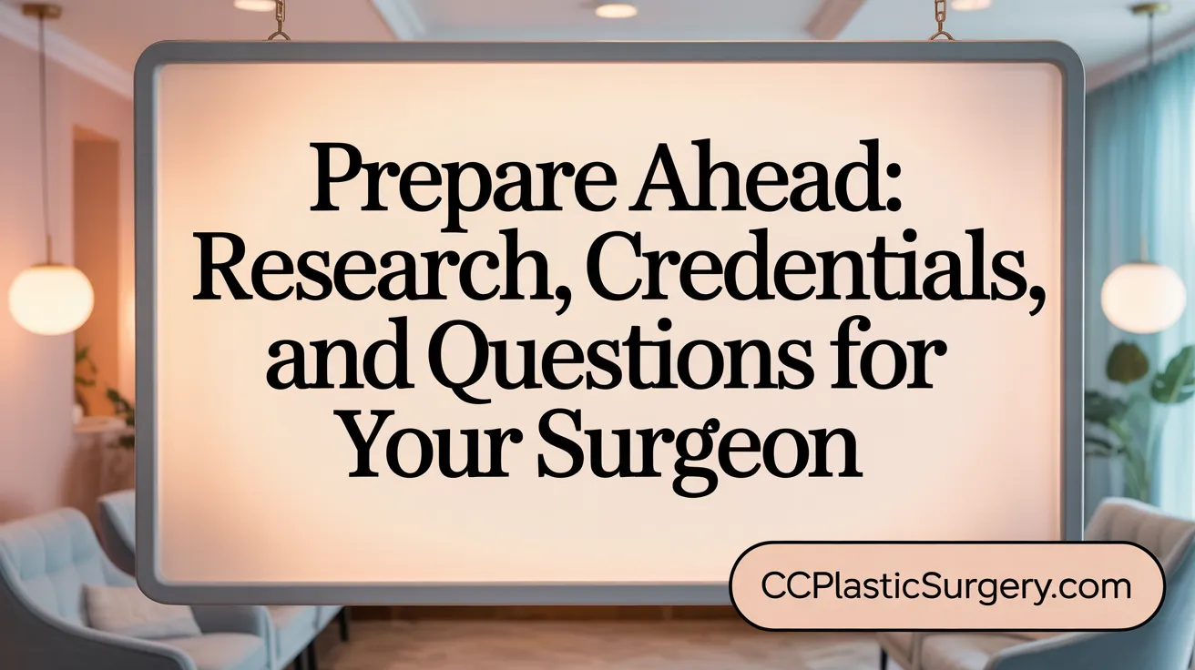 Prepare Ahead: Research, Credentials, and Questions for Your Surgeon