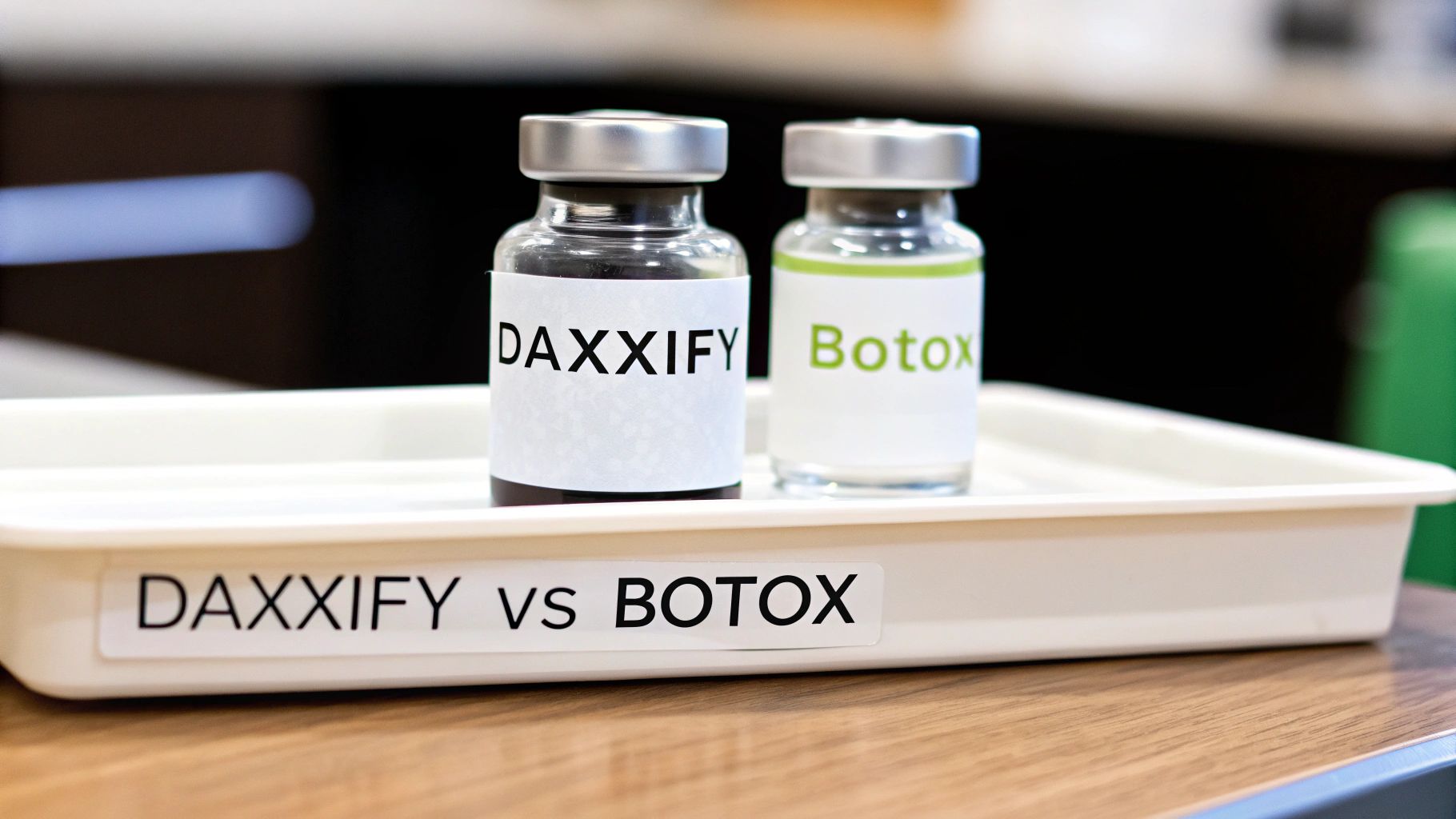 A woman receiving a cosmetic injection in her forehead, illustrating the Daxxify vs Botox decision.