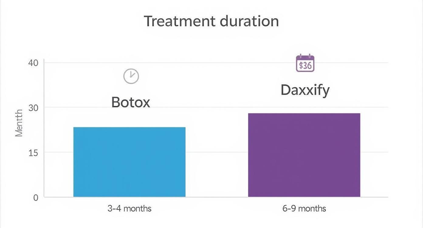 Infographic about daxxify vs botox