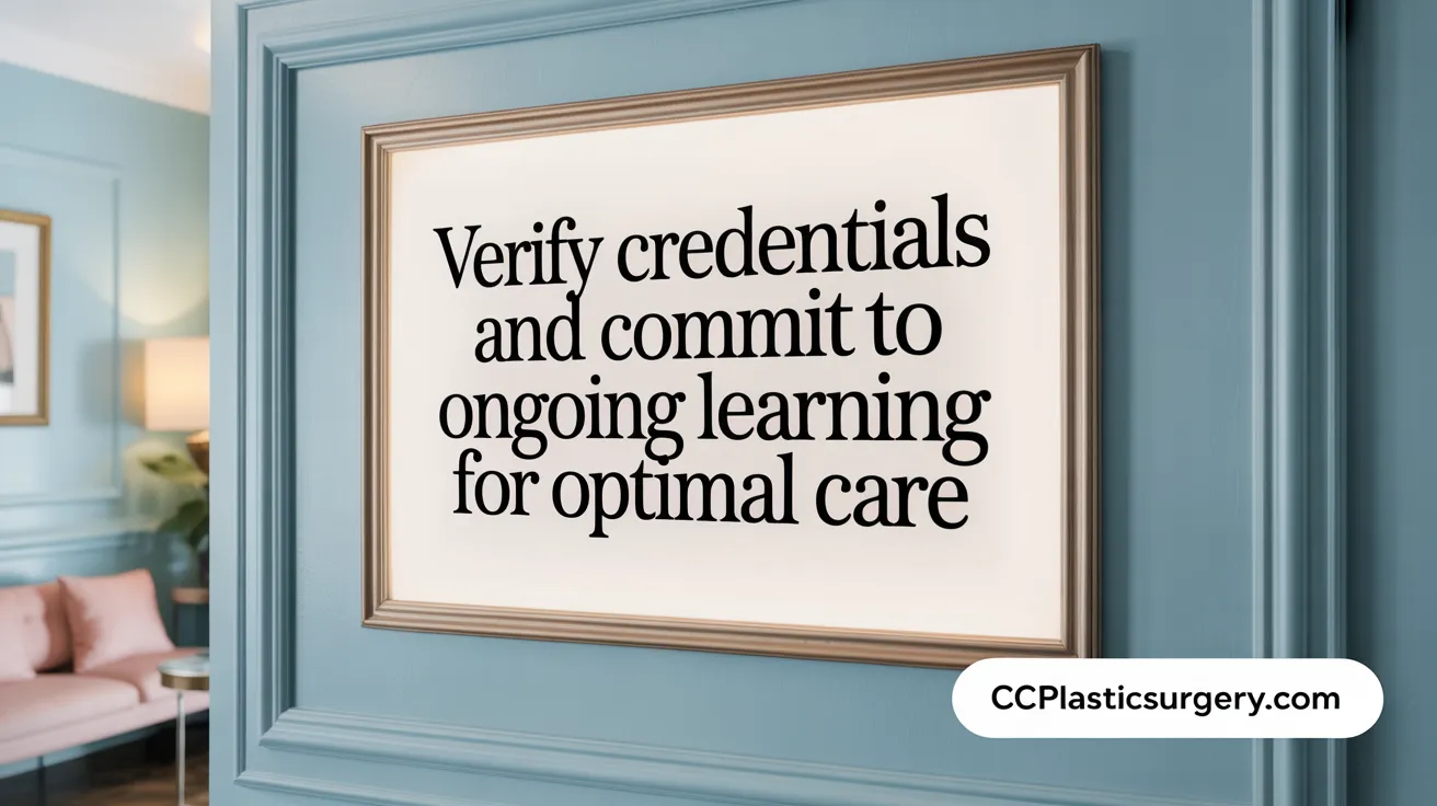 Verify credentials and commit to ongoing learning for optimal care