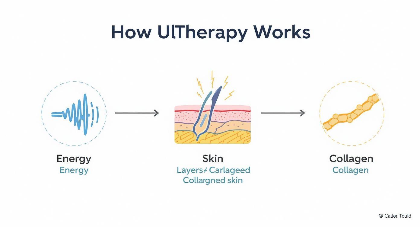 Infographic about how does ultherapy work