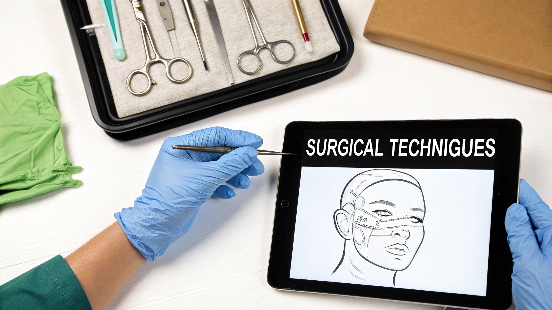 Two medical professionals performing a surgical procedure on a patient in an operating room