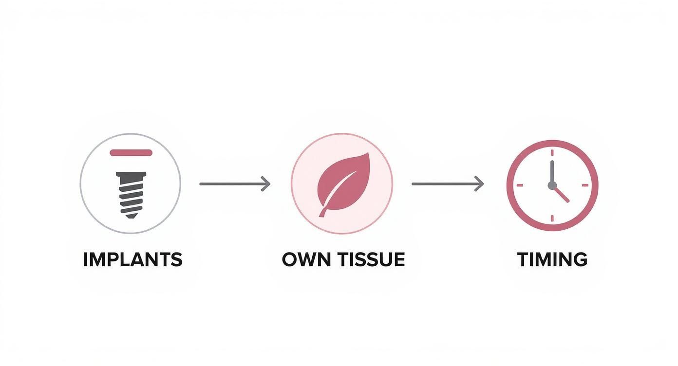 Infographic about breast reconstruction options after mastectomy