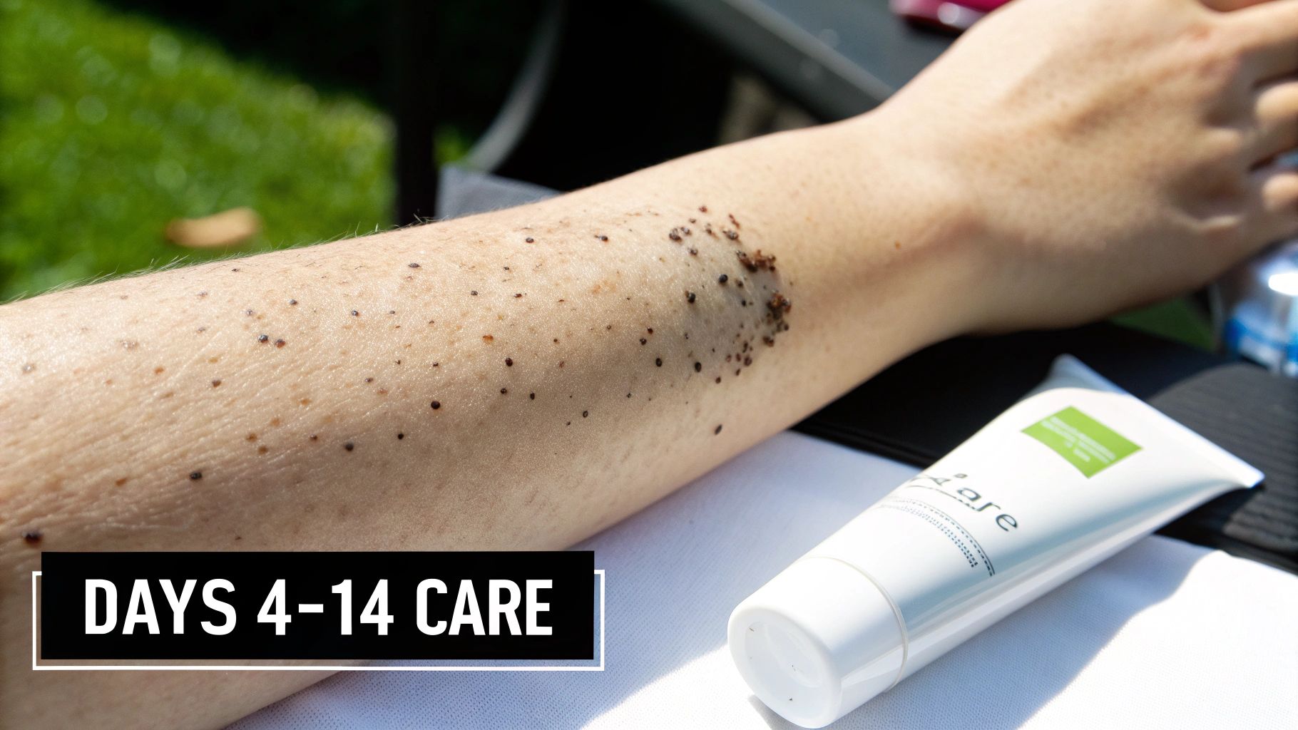 A woman with clear, radiant skin applying a serum, demonstrating long-term skincare after BBL treatment.