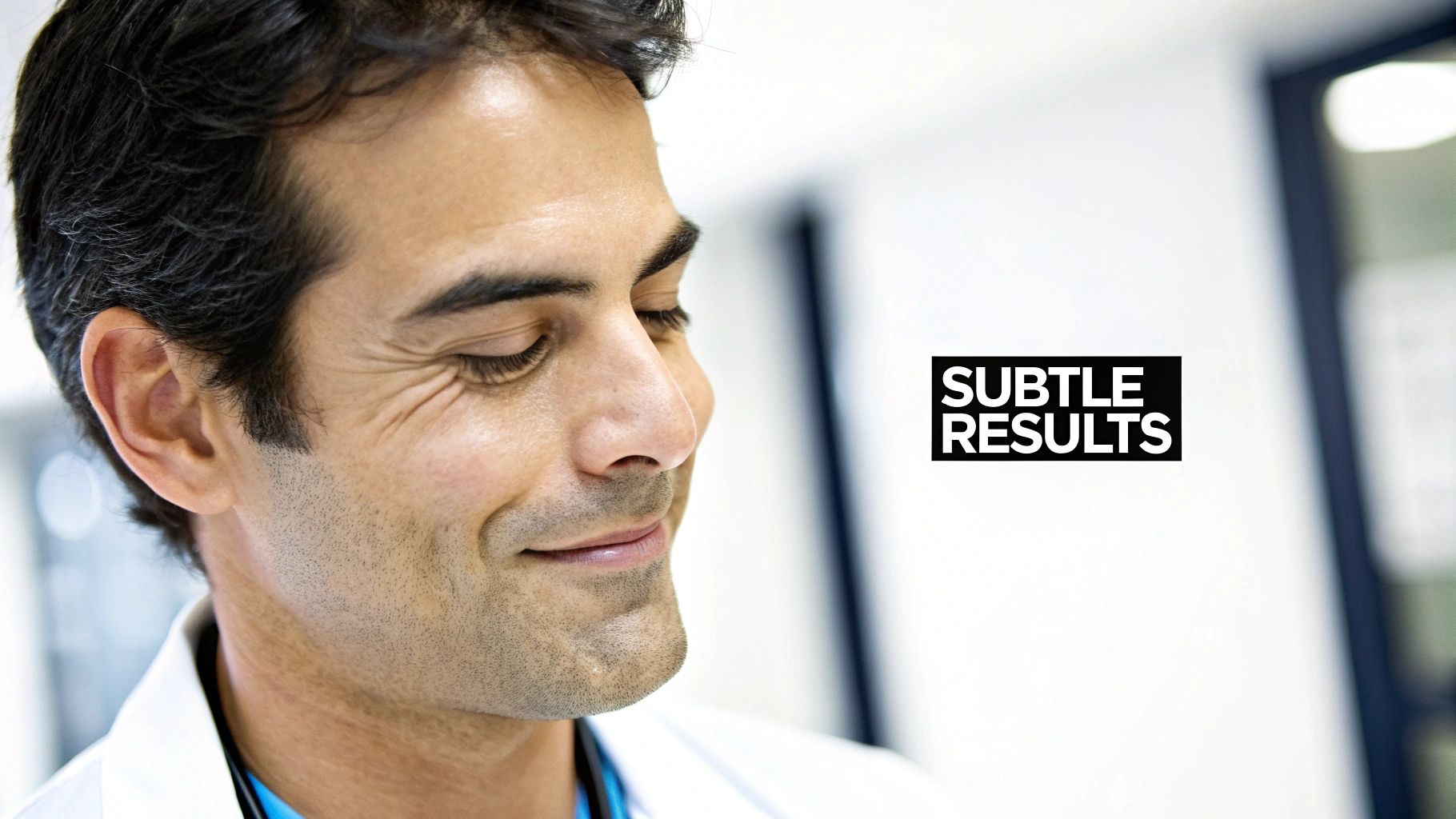 A person receiving a collagen injection in their cheek to smooth fine lines