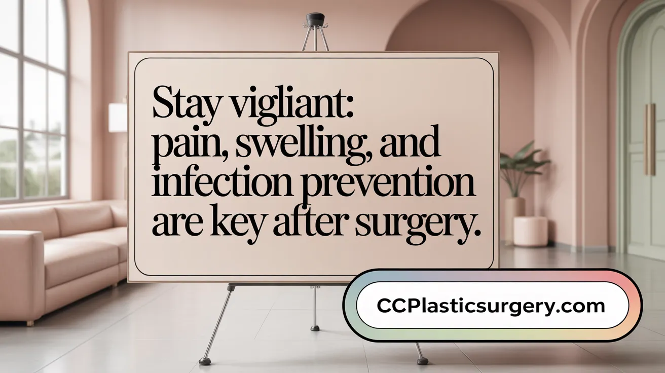 Stay vigilant: Pain, swelling, and infection prevention are key after surgery.